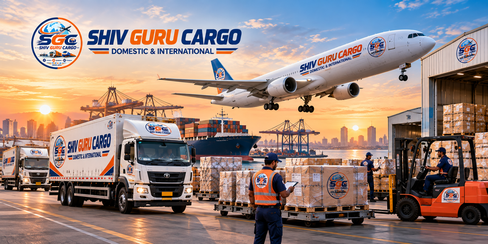 Shiv Guru Cargo international courier shipments moving through airport and logistics operations